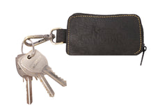 Leather Car Key Case with Zipper | Handmade Key Pouch with Keyring & Hook, Key Organizer, Handmade Compact Key Holder for Car and House Keys