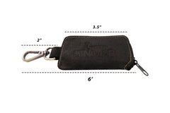 Leather Car Key Case with Zipper | Handmade Key Pouch with Keyring & Hook, Key Organizer, Handmade Compact Key Holder for Car and House Keys