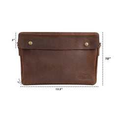 Top Grain Leather 13.5 Inch Laptop Bag Elegant Unisex Briefcase, Versatile Messenger Satchel For College, Office, Adjustable Shoulder Strap