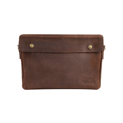 Top Grain Leather 13.5 Inch Laptop Bag Elegant Unisex Briefcase, Versatile Messenger Satchel For College, Office, Adjustable Shoulder Strap